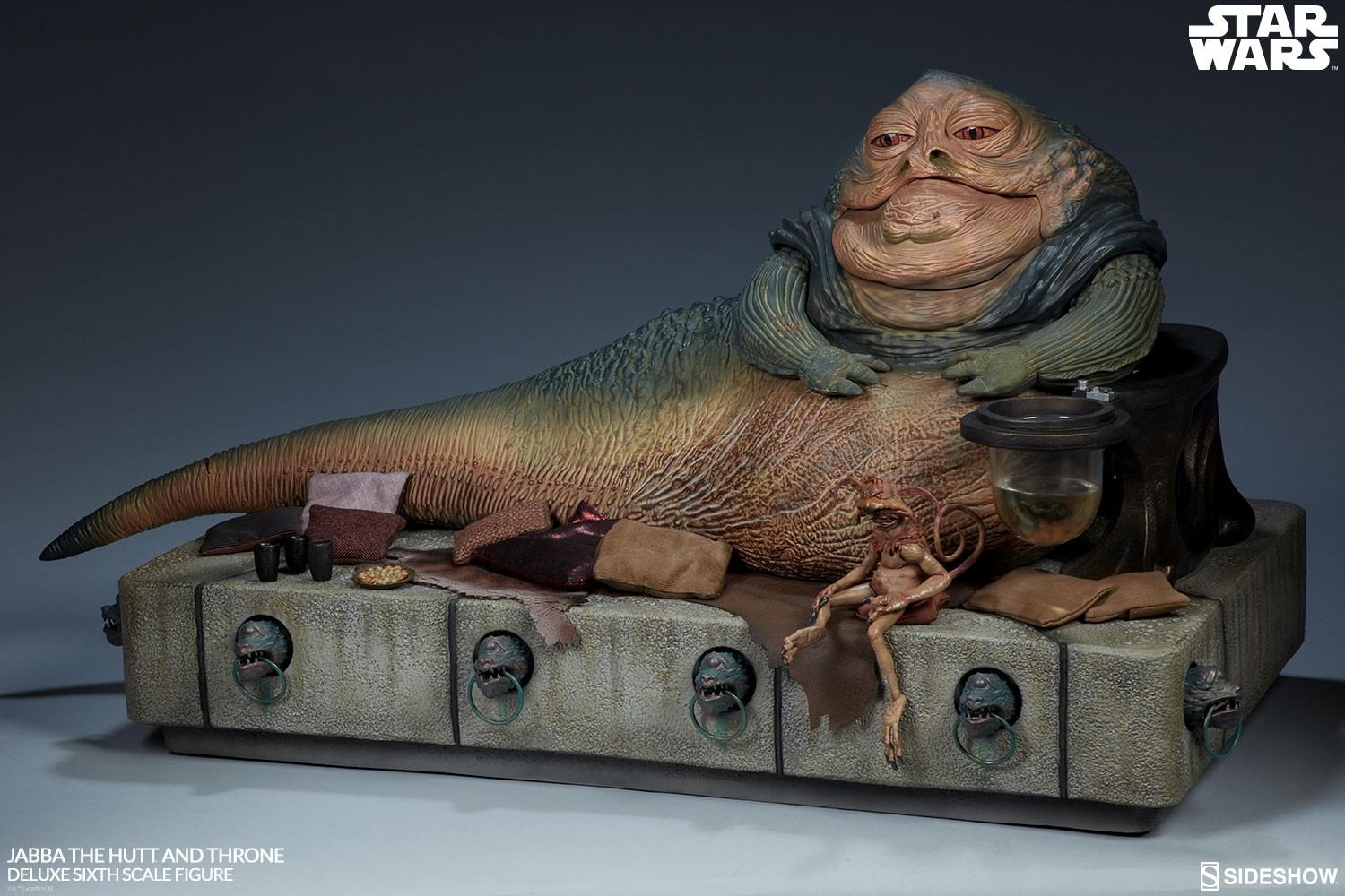 Star Wars Jabba the Hutt and throne deluxe Sideshow in doos | Old
