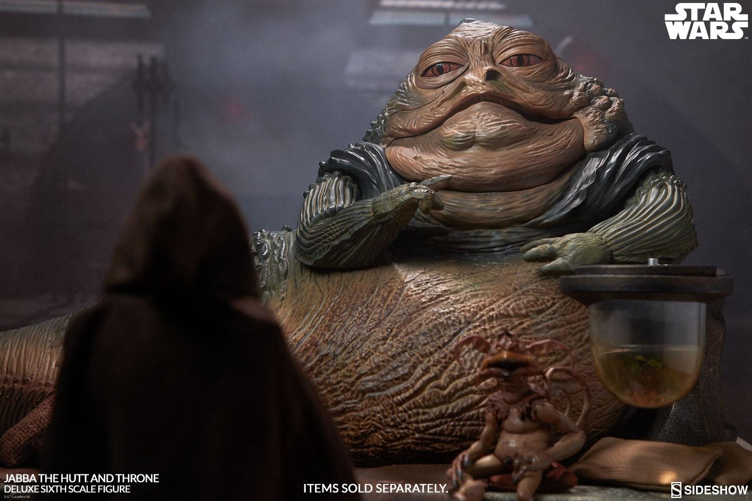 Star Wars Jabba the Hutt and throne deluxe Sideshow in doos | Old